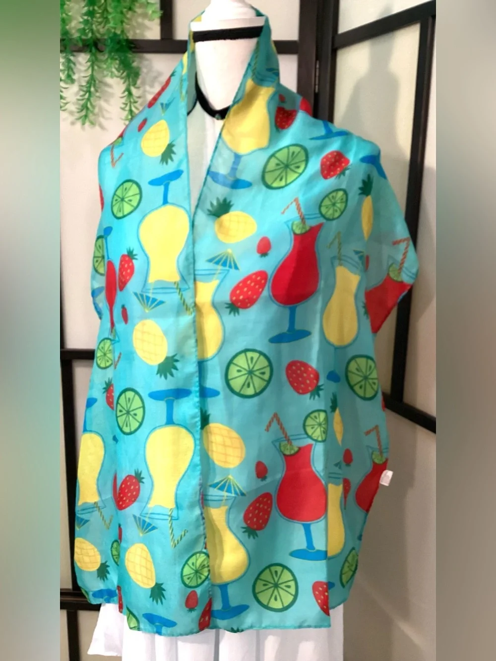 Colorful light scarf. 100% polyester